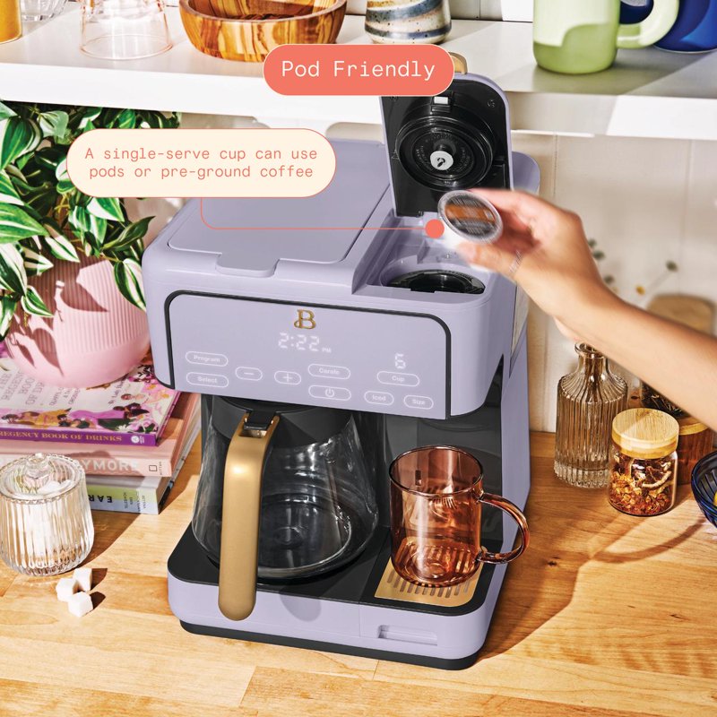 Programmable 12-Cup & Single-Serve Coffee Maker - Lavender