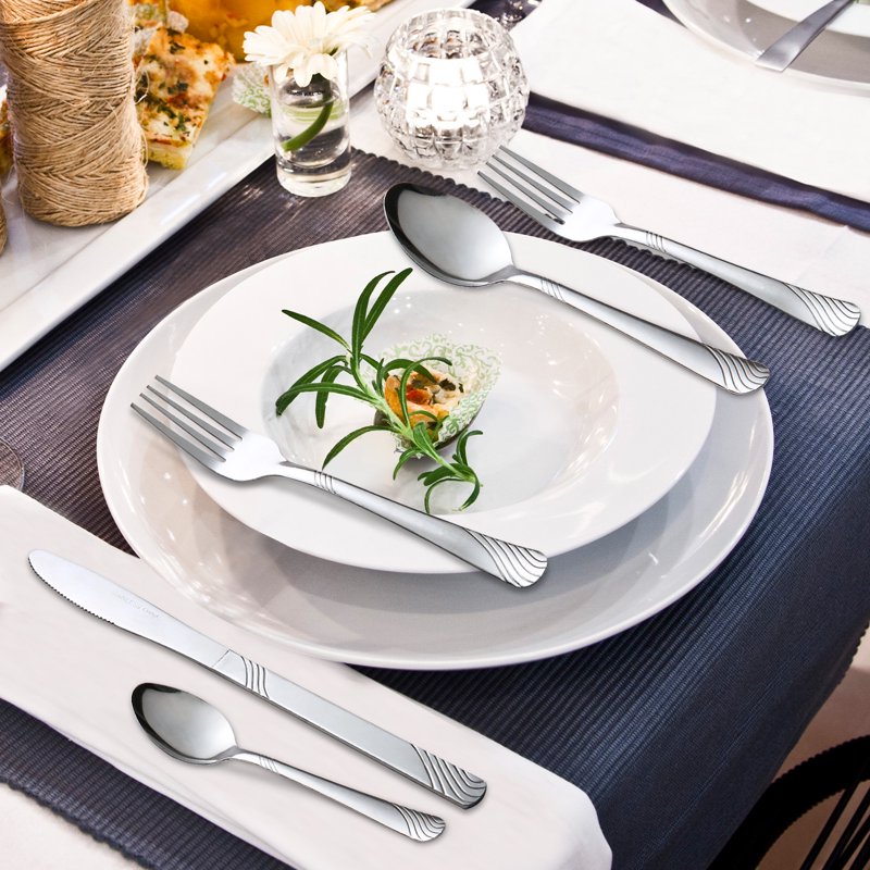 48-Piece Stainless Steel Flatware Set for 8 - Silver