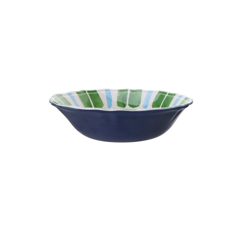 12-Piece Bamboo Melamine Dinnerware Set - Multi-Color Sardine Pattern