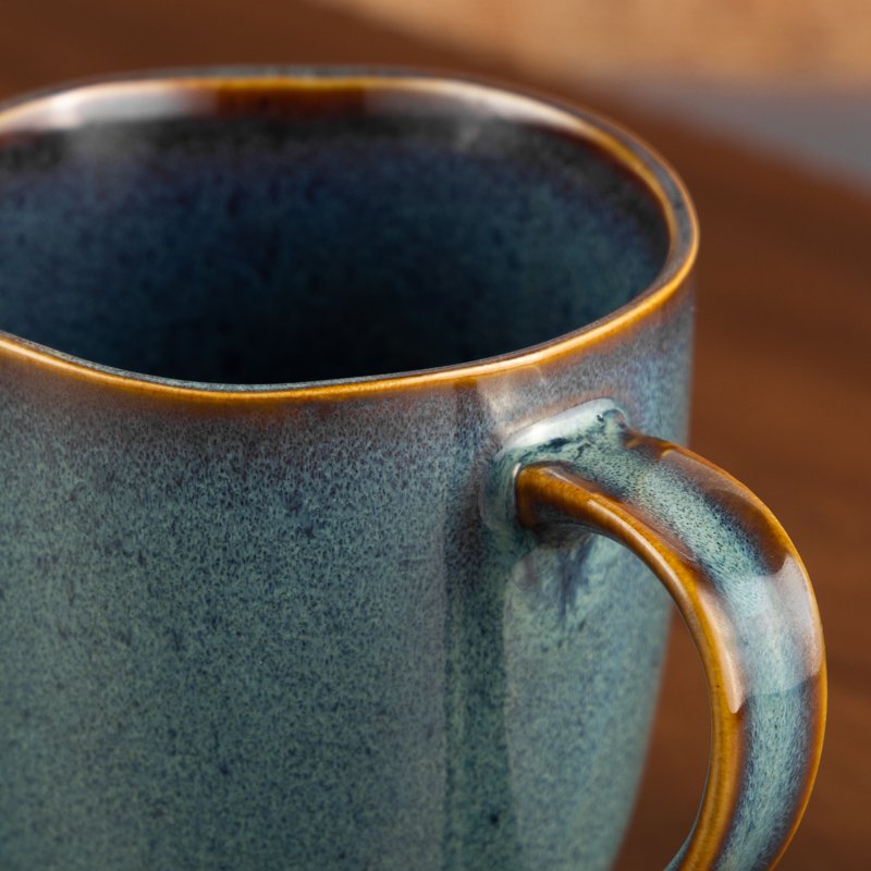 Dutton Reactive Ceramic Mug - 15 fl oz, Rustic Design (2 Pack)