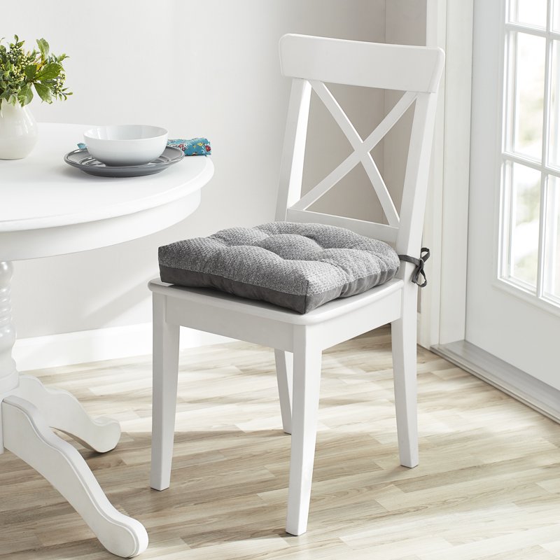 Shredded Memory Foam Chair Cushion - Grey Flannel, 16" x 14.5" - Single