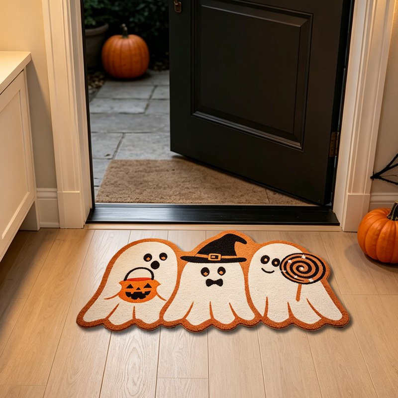 Ghost Halloween Doormat with Ghost Pattern PVC Floor Mat - Ghost Bath Mat Variation 37_Ghost Bath Mat AK