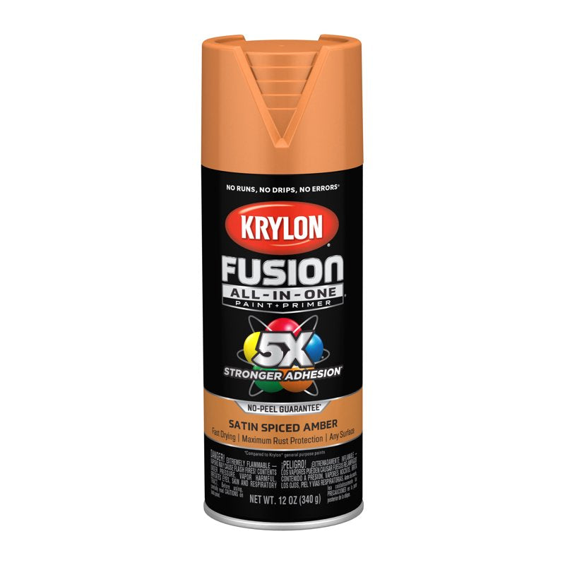 Satin Spiced Amber Spray Paint - Krylon Fusion All-In-One, 12 oz