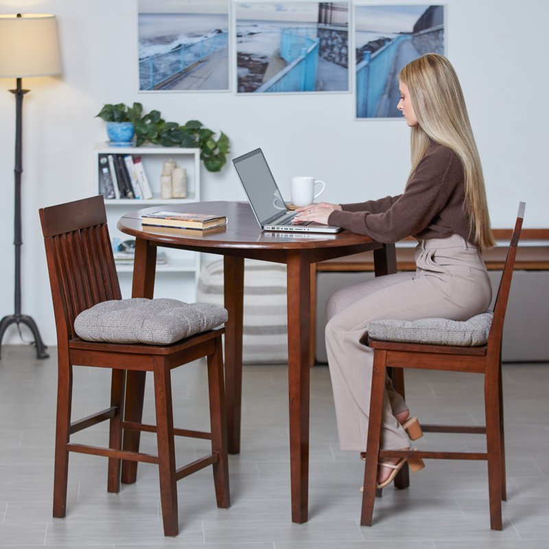 Non-Slip 17-Inch Chair Cushion Set of 2 - Graystone