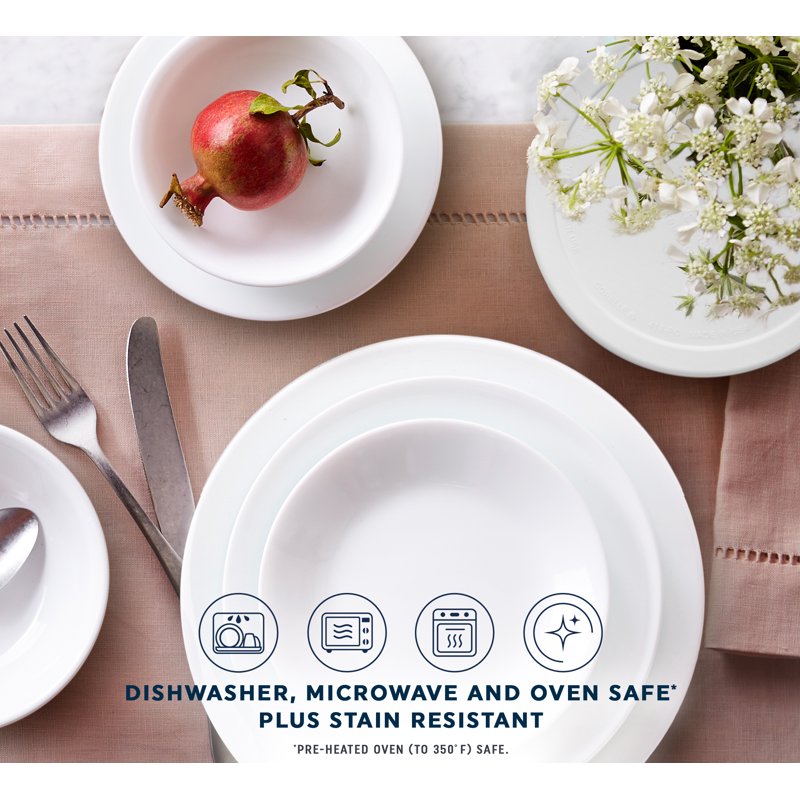 12-Piece Dinnerware Set - Winter Frost White, Service for 4