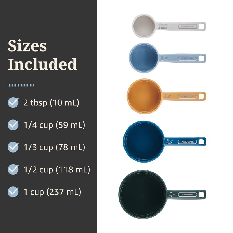 Measuring Cup Set with Bonus Coffee Scoop - Single Muted Cool Tones