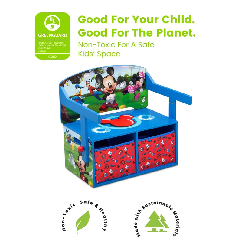 Mickey Mouse 2-in-1 Activity Bench & Desk - Greenguard Gold Certified