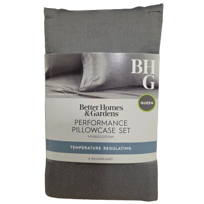 Better Homes & Gardens 2-Piece Grey Pillowcase Set - Standard/Queen, 400 Thread Count