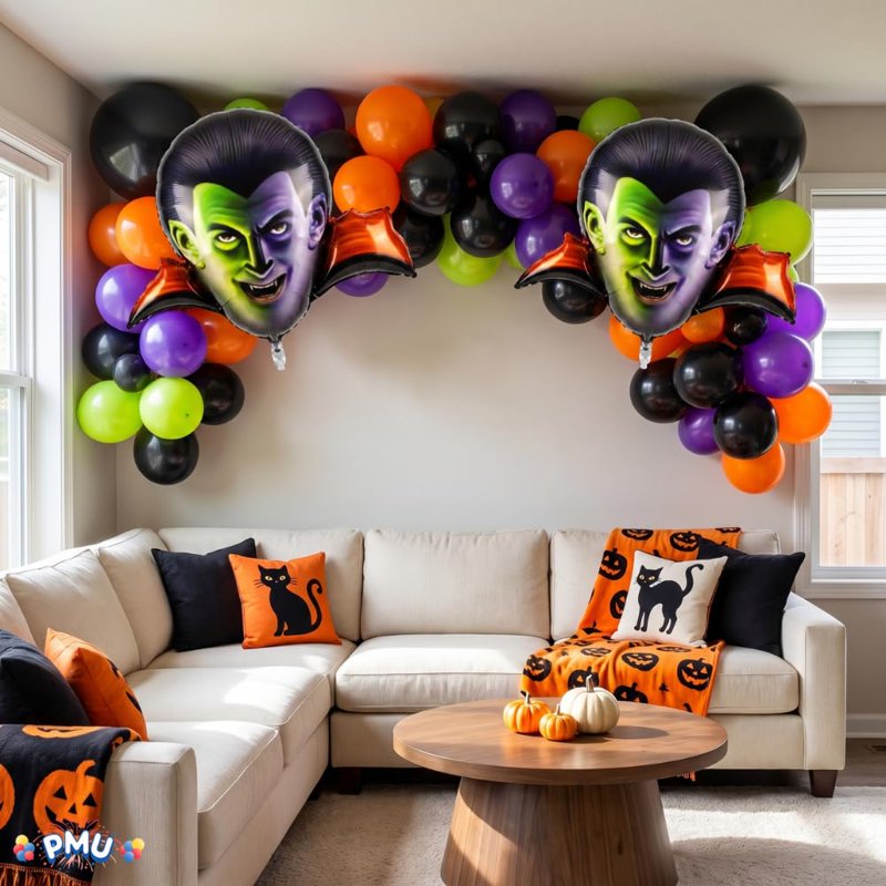 Halloween Dracula Mylar Balloon - 46 Inch Party Accessory with Variation of Pkg 1