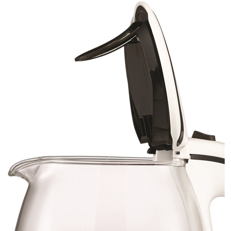 White Tempered Glass Tea Kettle - 1.7L with Cordless Base
