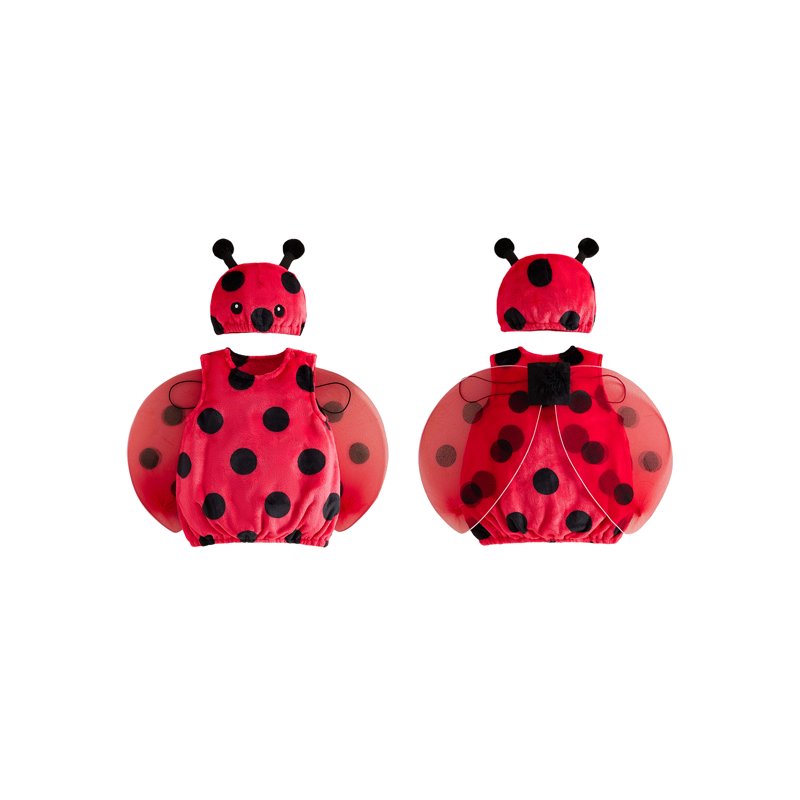 Kids Ladybug Costume Set for Toddler 18-24 Months Red Sleeveless Tops with Wings & Hat