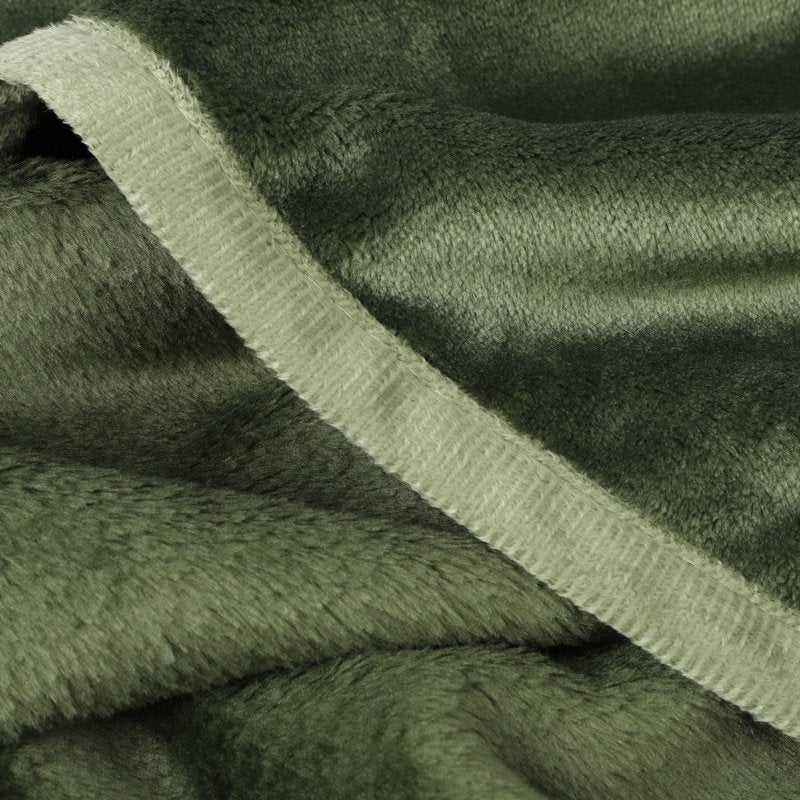 Twin Flannel Fleece Blanket - Fern Green 30x40 Inches Luxury Soft Comfort