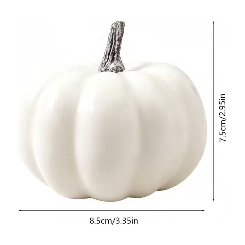 White Foam Pumpkin Model - Realistic Decor for Fall Tabletop & Photo Props - Customizable Surface