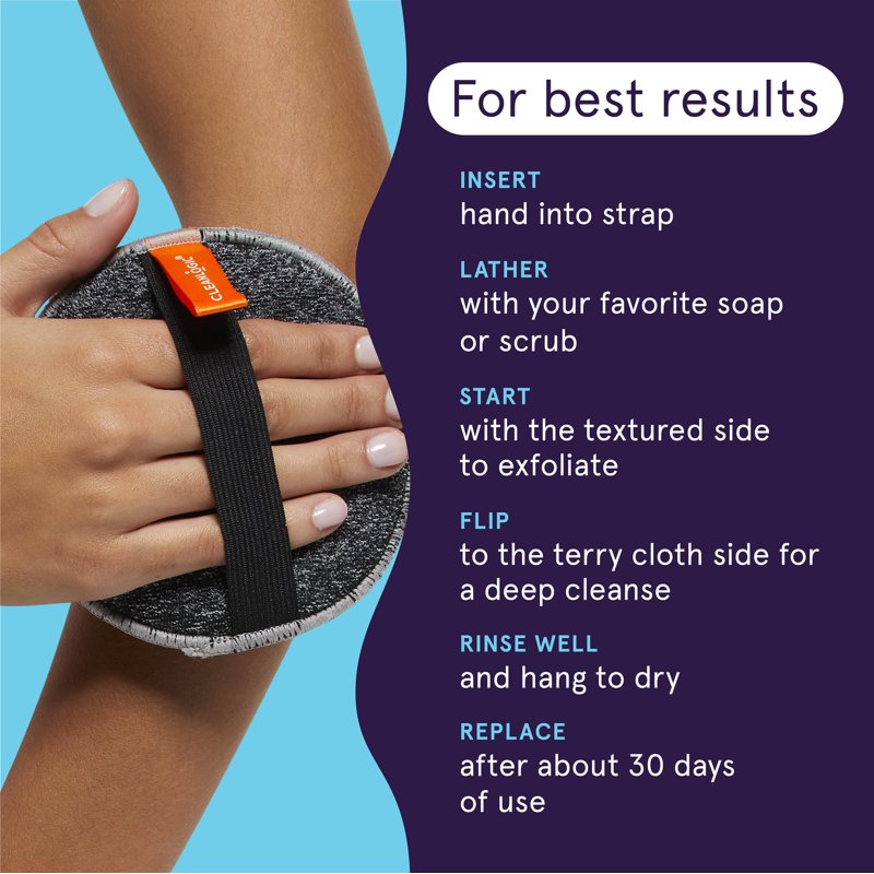 Dual-Texture Charcoal-Infused Body Buffer - Exfoliating & Cleansing