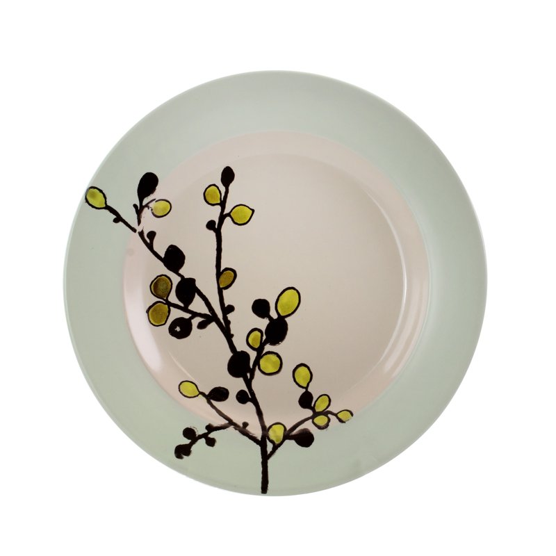 16-Piece Round Stoneware Dinnerware Set - Green & Olive