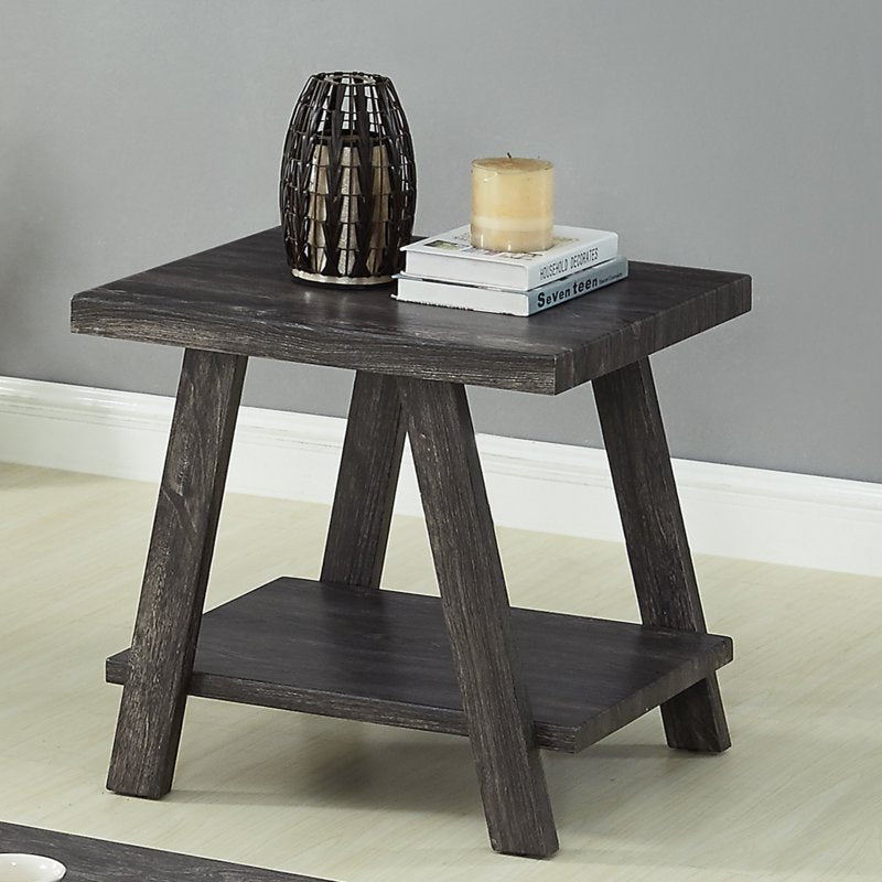 Contemporary Wood Shelf End Table - Multiple Colors Available