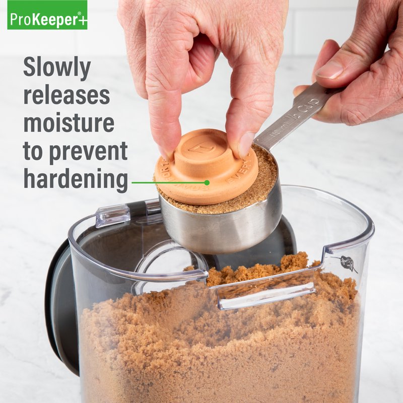 Airtight Brown Sugar Storage Container with Terra Cotta Stone