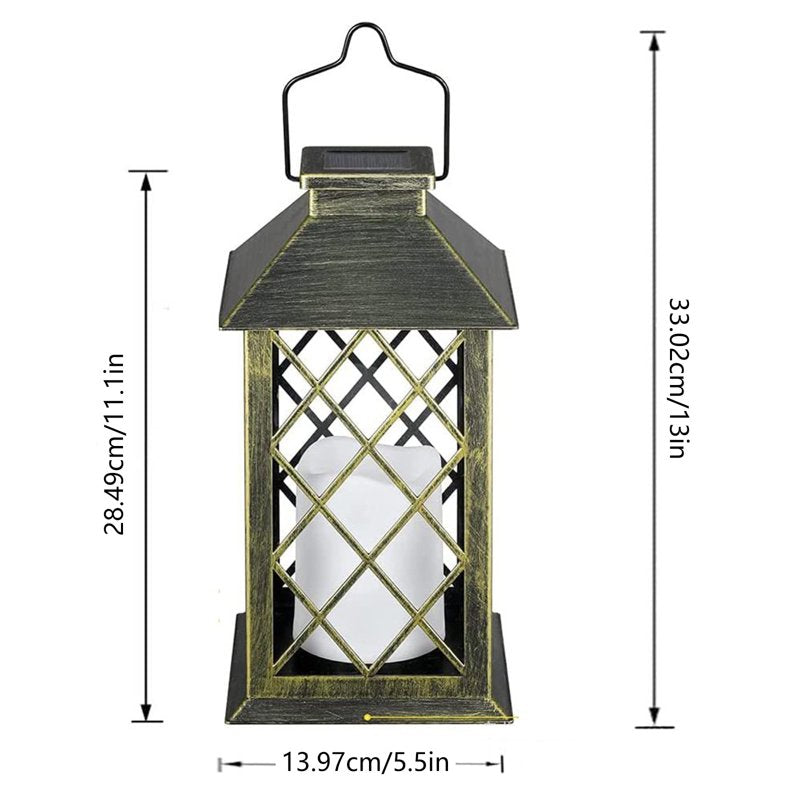 Outdoor Solar Hanging Lantern - Metal Decor Garden Light for Patio & Yard, Waterproof IP55