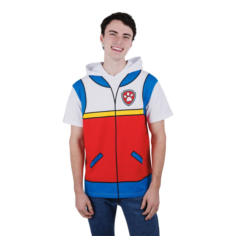 Paw Patrol Ryder Cosplay Hooded T-Shirt for Adults - Red Blue Variation of Ryder Red Blue L