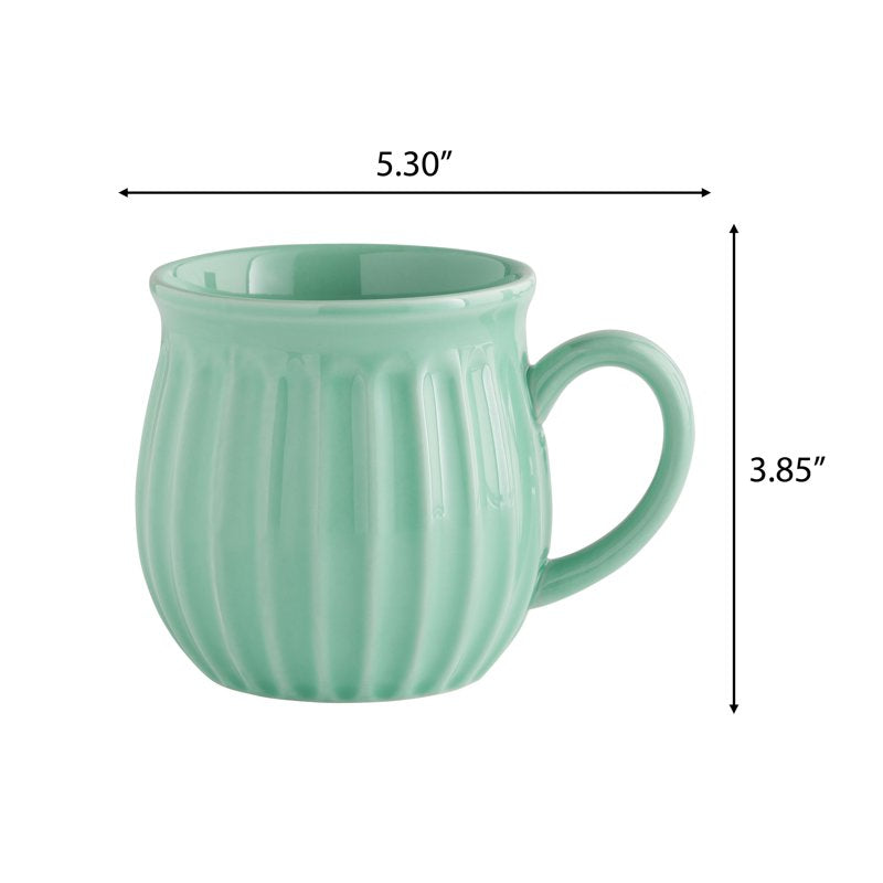 12-Ounce Stoneware Mugs Set of 4 - Green