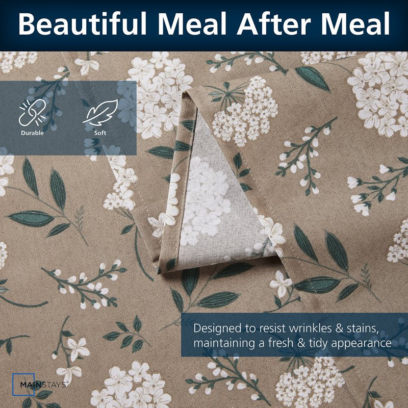 Farmhouse Tablecloth Set - Summer Floral Hydrangea, 60" x 84" (3 Pack)