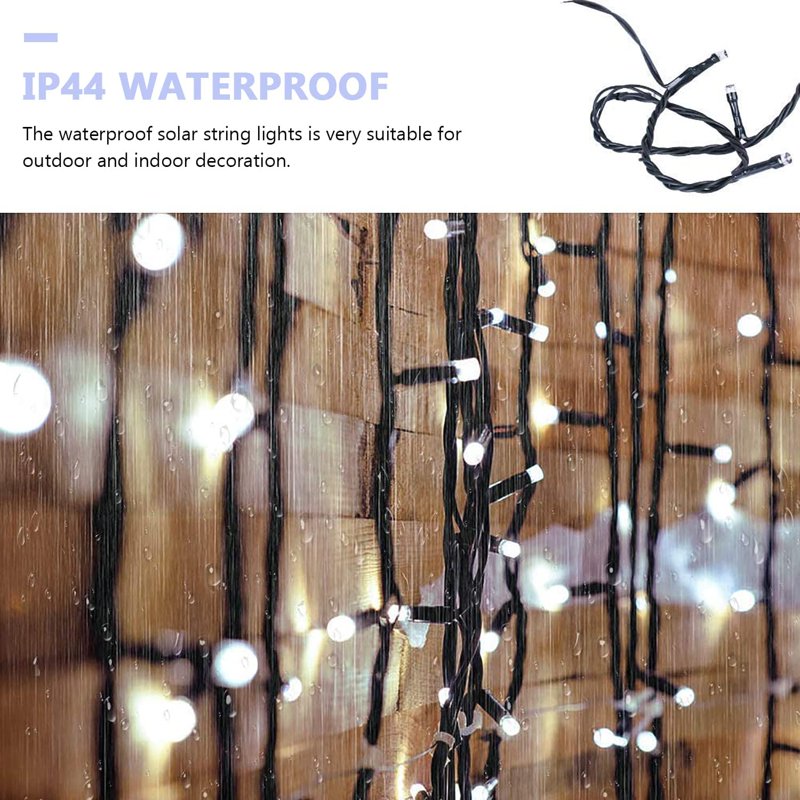White Solar String Lights 2 Pack 100 LEDs 42.7ft Waterproof Outdoor Garden & Christmas Decor