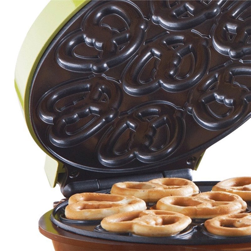 Mini Pretzel Maker with Non-Stick Coating and Indicator Light