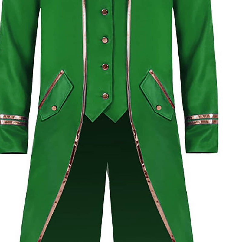 Men's Retro Tuxedo Costume - Green, Small Halloween Party Wear