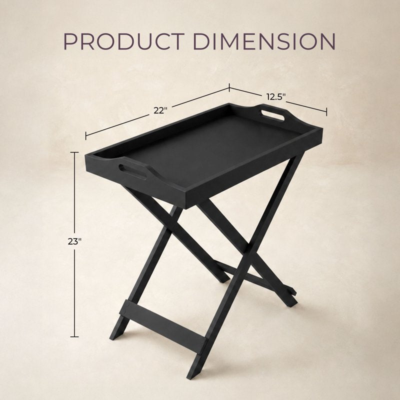 Folding End Table with Removable Tray - Multiple Colors