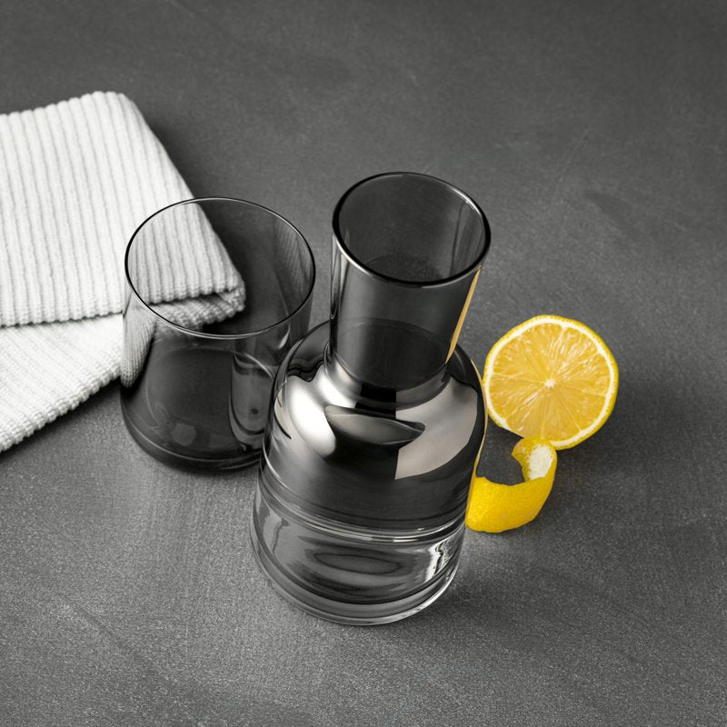 Smoke Glass Carafe Set - 25oz Carafe & 13oz Cup, 2 Pack
