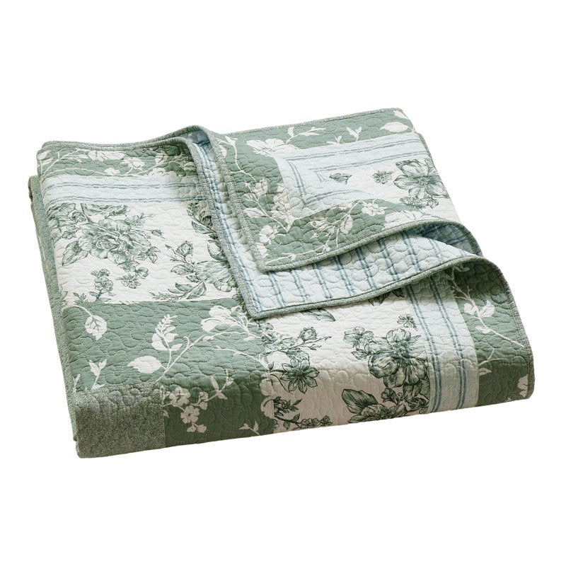 The Pioneer Woman Avery Green River Cotton Patchwork Quilt - King, Green