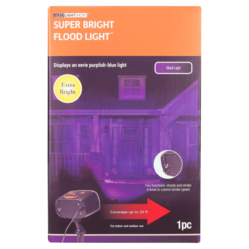 LED Flood Light with 2-Way Switch for Halloween Holiday Decor Black