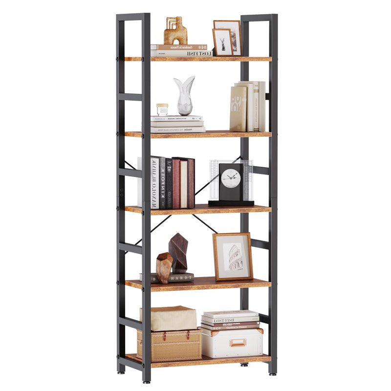 5 Tier Bookshelf - Modern Bookcase Storage Organizer