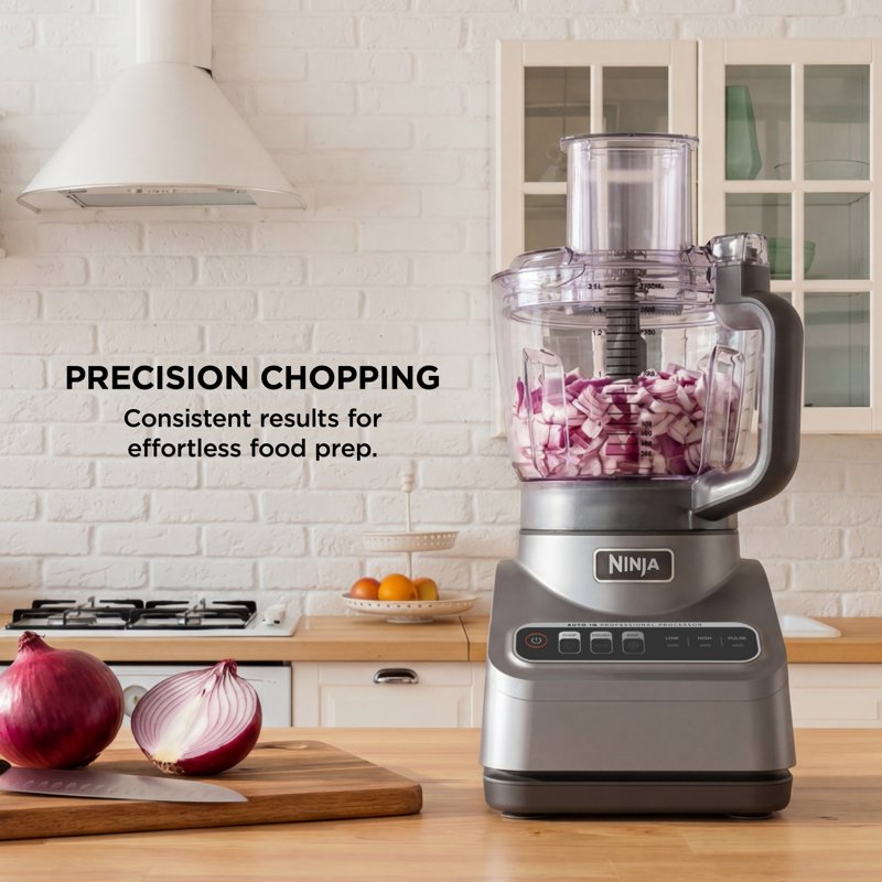 Ninja Professional Food Processor 9-Cup with 3 Auto-iQ Presets - Gray