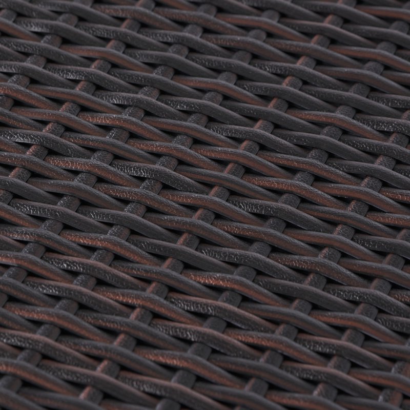 Outdoor Wicker Barrel Side Table - Brown