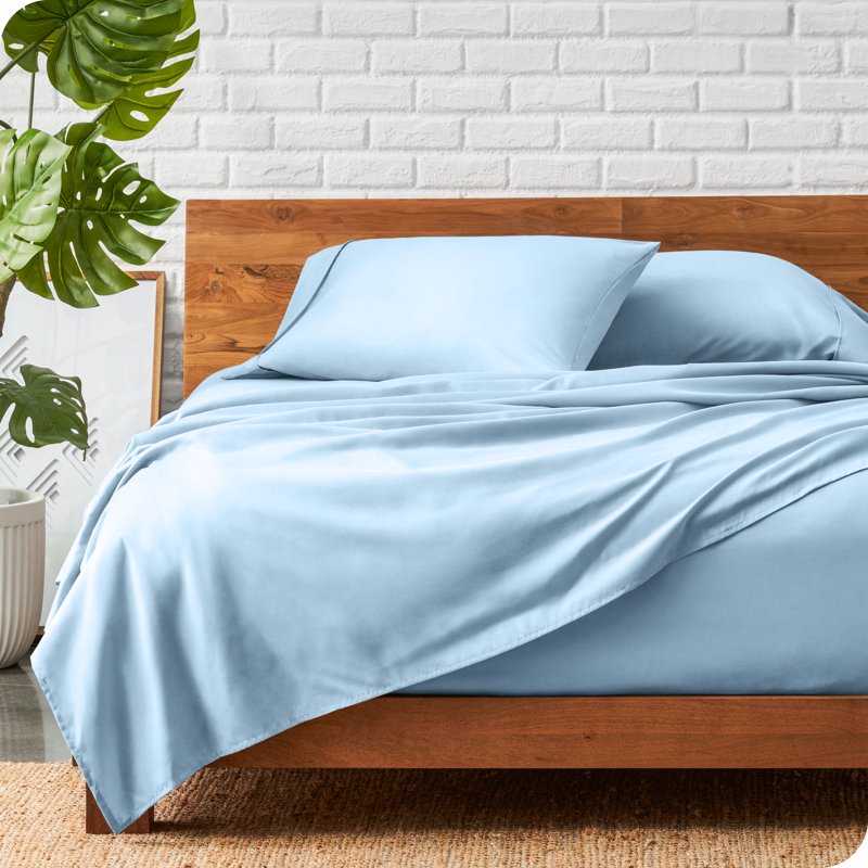 King Light Blue Microfiber Sheet Set - Wrinkle Resistant Deep Pocket Bedding
