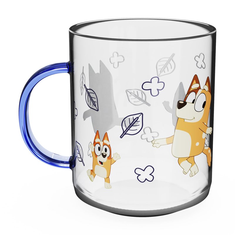 15.5 oz Glass Kaya Mug - Fun Design with Bluey Handle