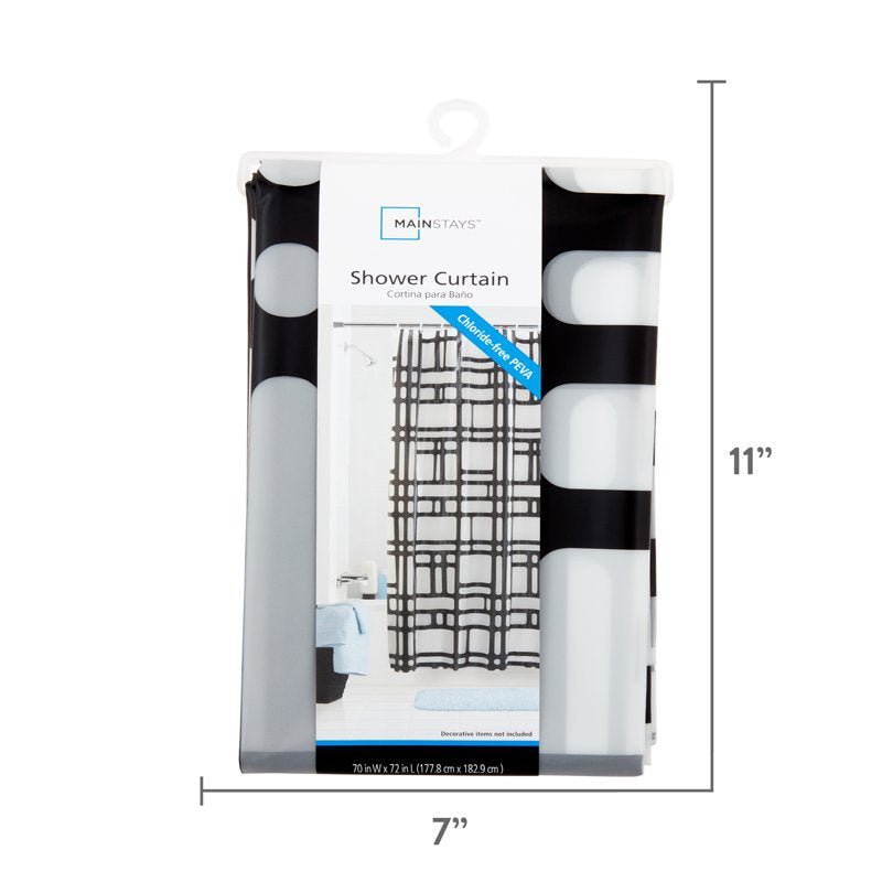 Waterproof PEVA Shower Curtain with Geometric Frosted Design - 70 x 72 Inches