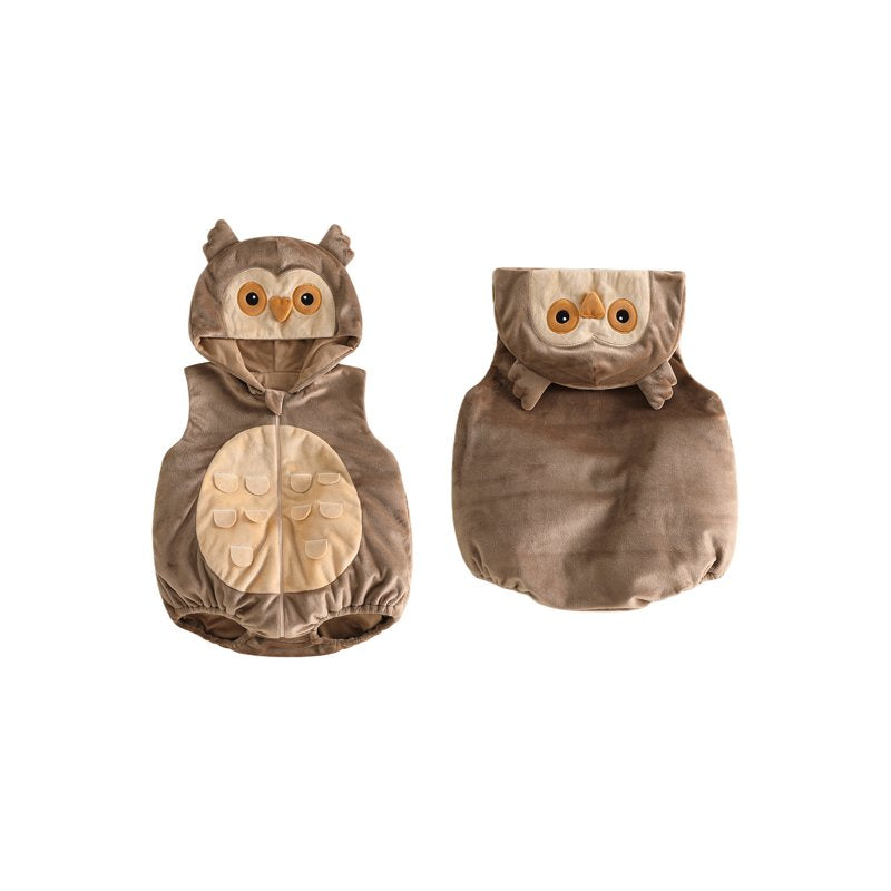 Newborn Baby Boy Halloween Owl Costume - Khaki, 3-6 Months
