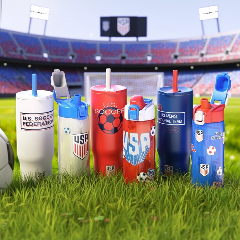 25oz Durable Plastic Soccer Water Bottle with Handle - Blue