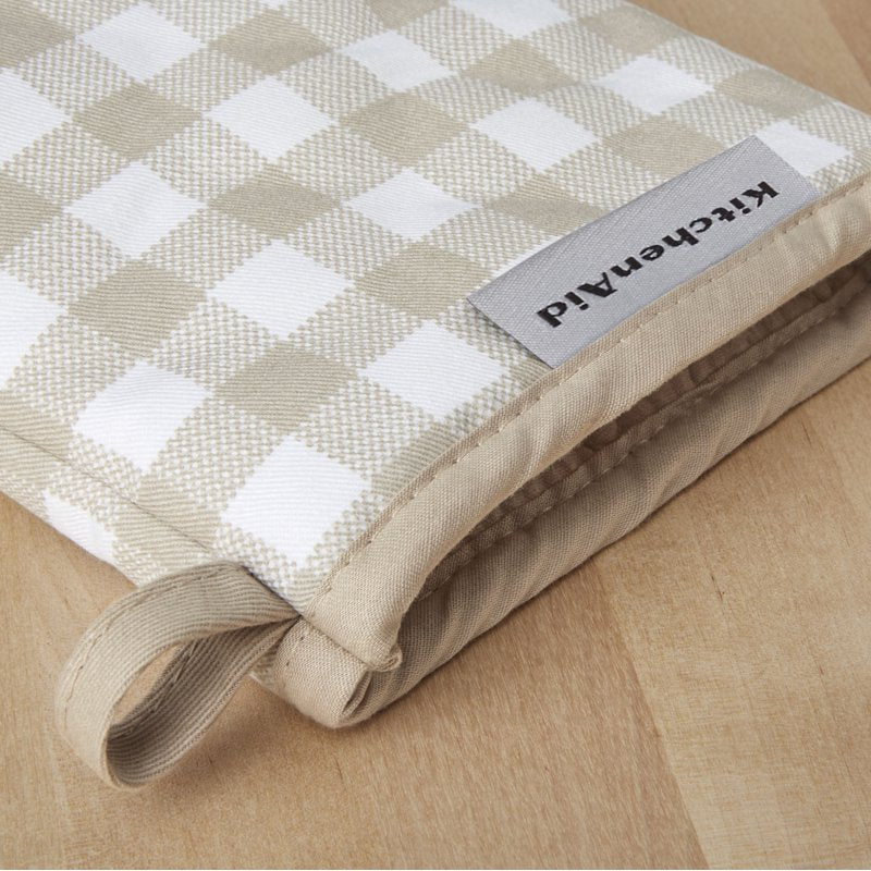 Mini Oven Mitt Set - Gingham Print, Milkshake Tan, 2-Pack