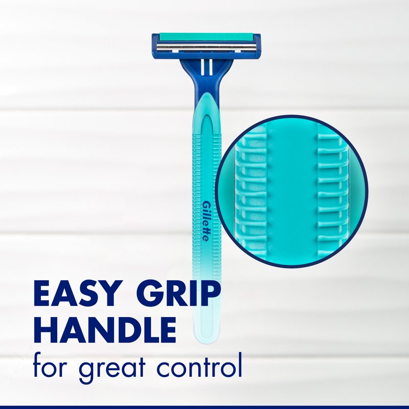 2-Blade Disposable Pivoting Head Razor for Men, Soft Grip Handle