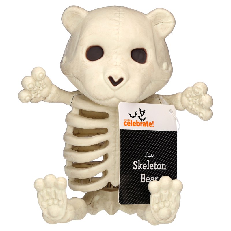 Faux Skeleton Bear Halloween Decoration - 5.2 Inches, Spooky & Whimsical