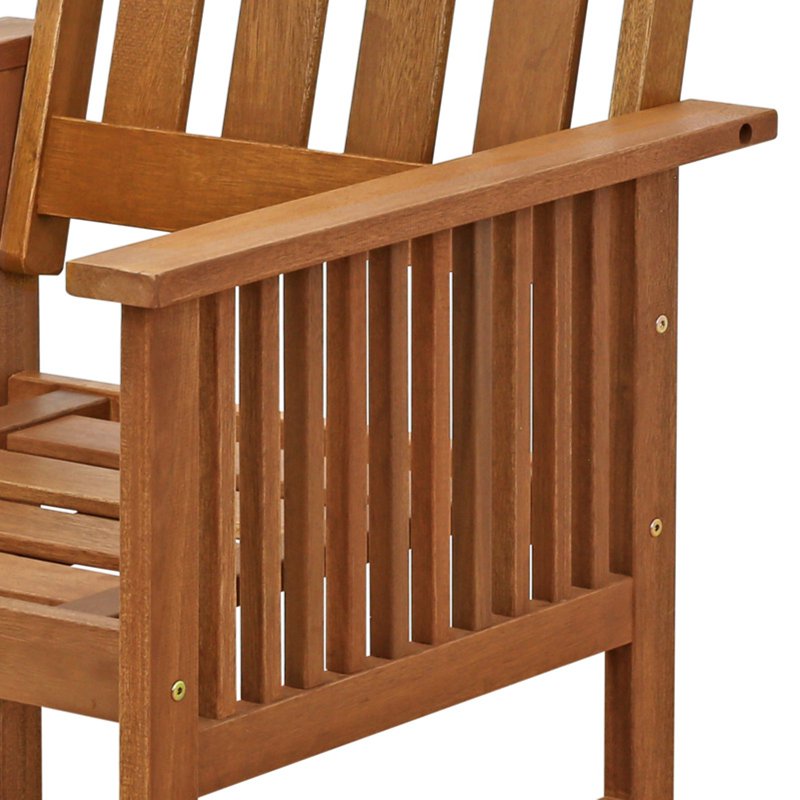 Outdoor Hardwood Armchair with Cushion - Teak Oil Finish