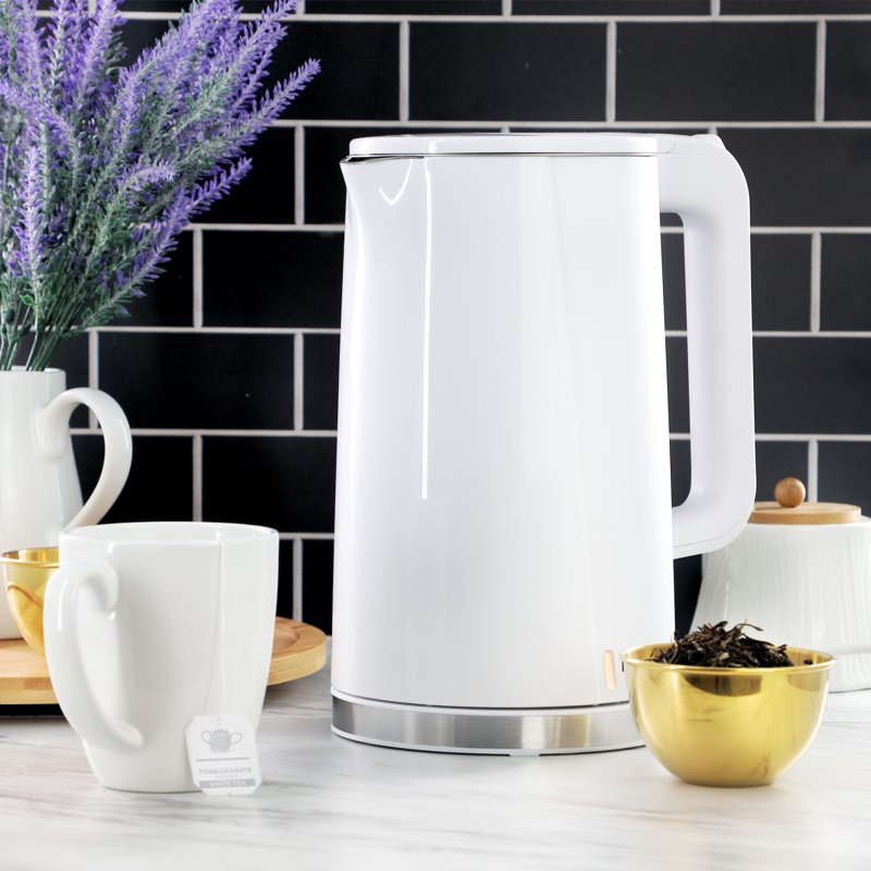 1.7L Stainless Steel Electric Tea Kettle - White