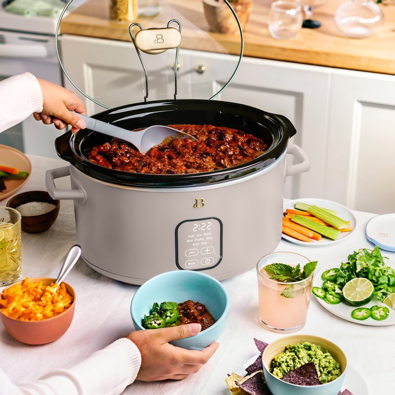6 Qt Programmable Slow Cooker with Timer - Porcini Taupe