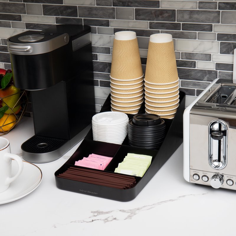 Coffee Condiment Organizer - 2-Pack, Black - Multi-Use Station