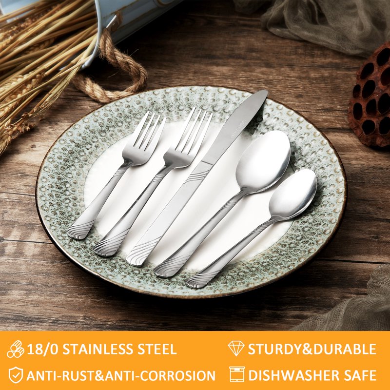 48-Piece Stainless Steel Flatware Set for 8 - Silver