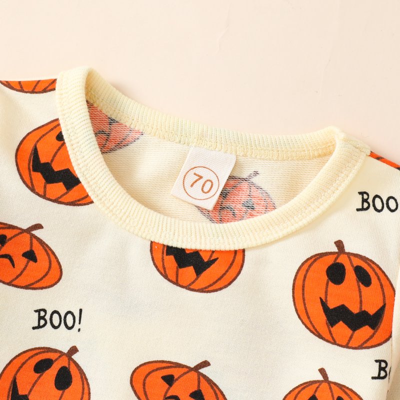 Baby Halloween Pumpkin Sweatshirt & Pants Set - Orange 4-5T