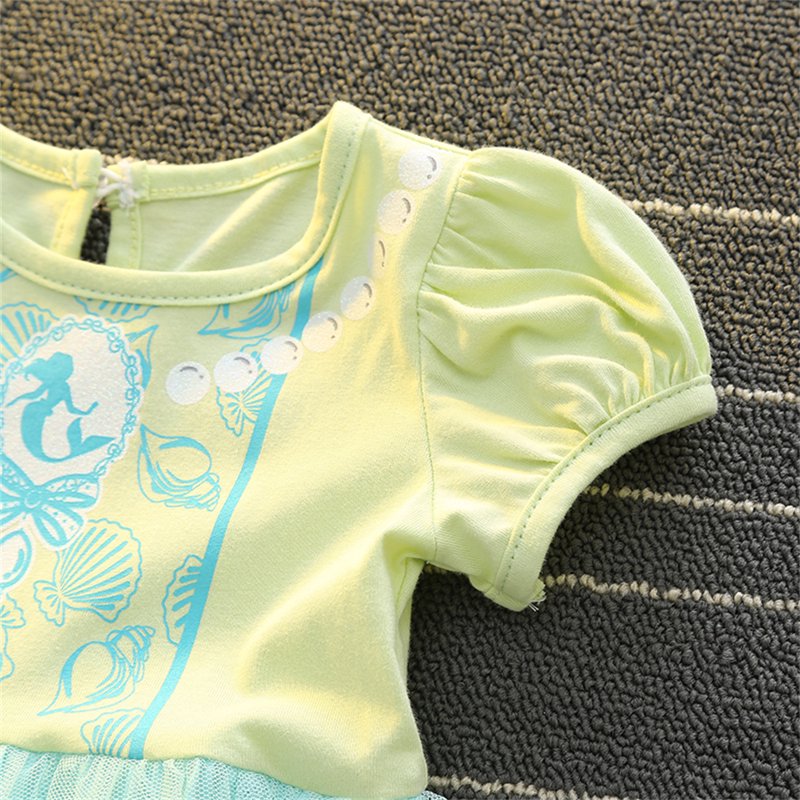 Yellow Mermaid Princess Dress for Toddler Girls 1-6T - Formal Tulle Outfit, Birthday & Halloween